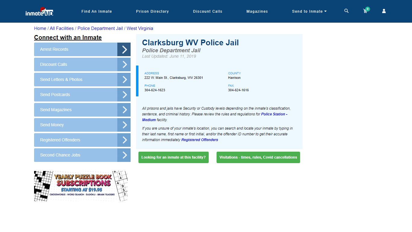 Clarksburg WV Police Jail & Inmate Search - Clarksburg, WV